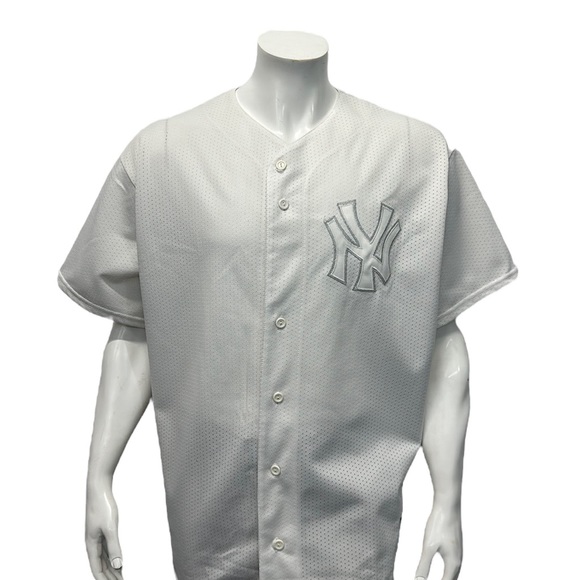 Majestic Authentic New York Yankees Blank White Silver Jersey Made in USA 2X XXL - Picture 2 of 11